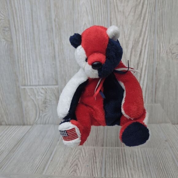 Ty Beanie Babies Patriot 2001 Retired Plush Stuffed Bear America Patriotic - Picture 1 of 7
